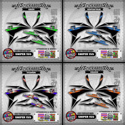 SNIPER 155 STICKER DECALS ( 2025 Y16ZR BLAZE SHARP )【WITH FREEBIES】