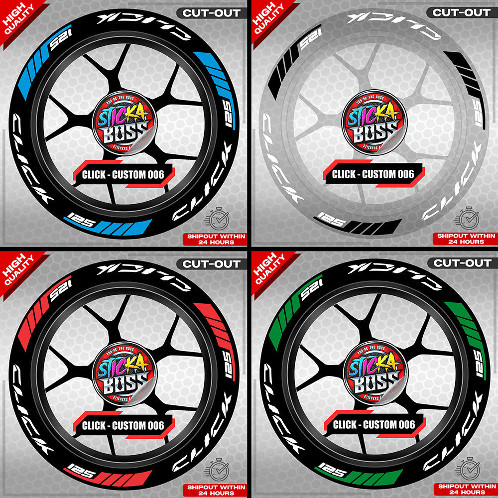 CLICK 125 MAG STICKER SET  ( 2 MAGS ) - CUSTOM 006 | VINYL WATERPROOF CUT-OUT DECALS