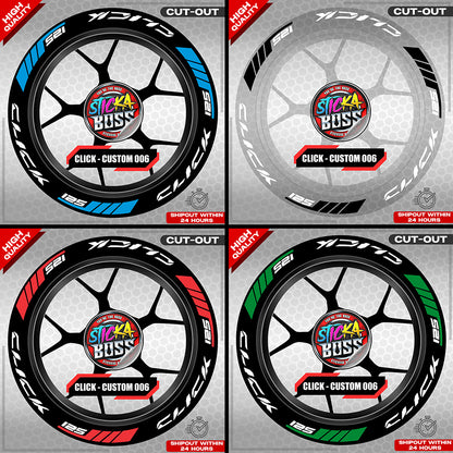 CLICK 125 MAG STICKER SET  ( 2 MAGS ) - CUSTOM 006 | VINYL WATERPROOF CUT-OUT DECALS