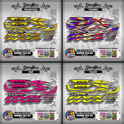AEROX 155 V2 DECALS ( NEW CONNECTED 2023 )【WITH FREEBIES】