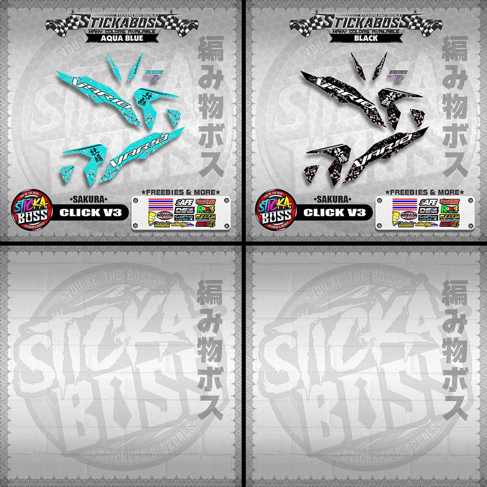 CLICK V3 STICKER DECALS (  SAKURA )【WITH FREEBIES】