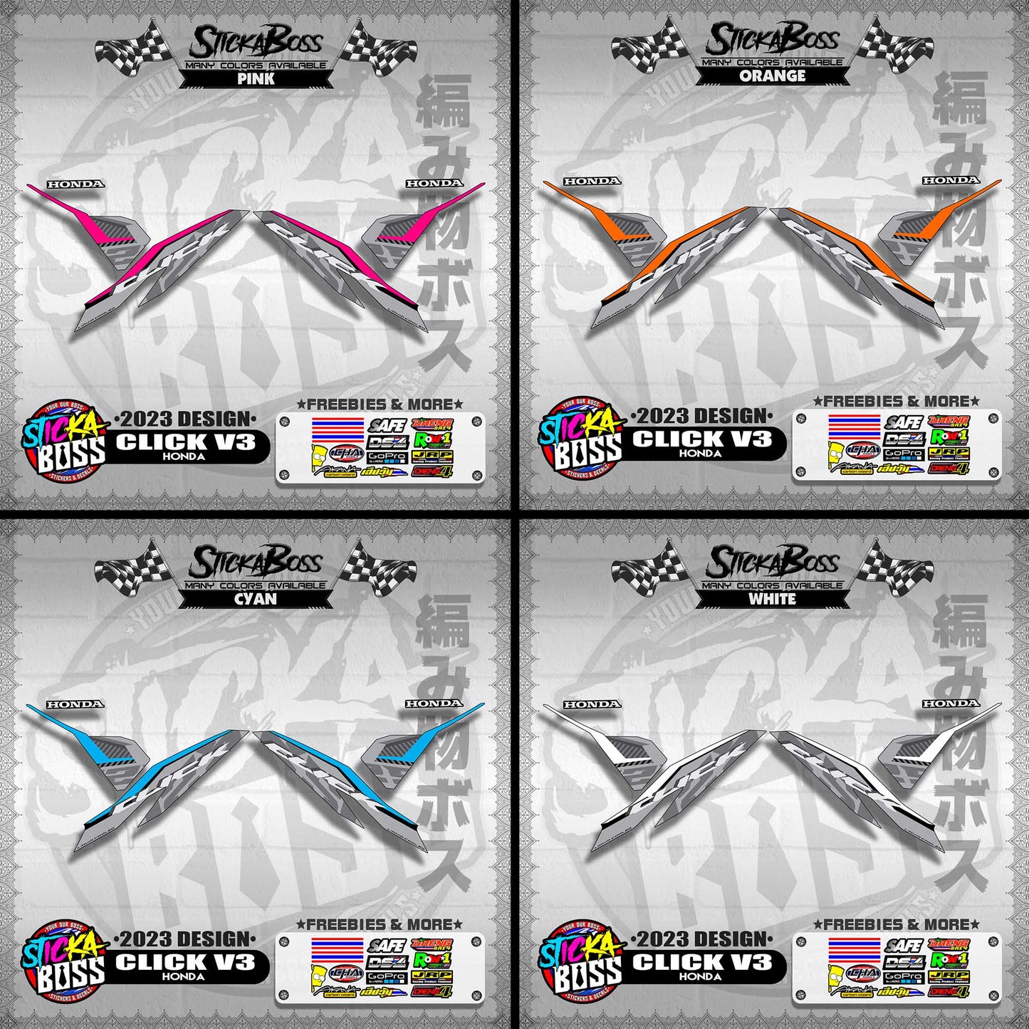 CLICK V3 DECALS ( 2023 DESIGN )【WITH FREEBIES】