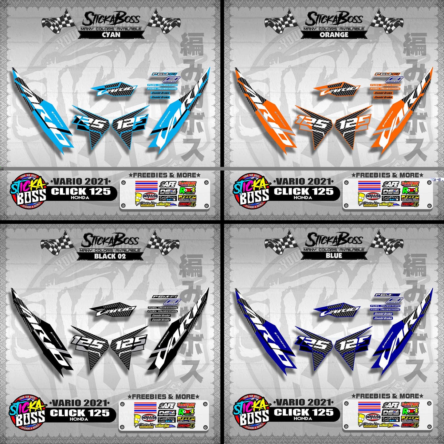 CLICK 125 V2 DECALS ( VARIO 2021 )【WITH FREEBIES】