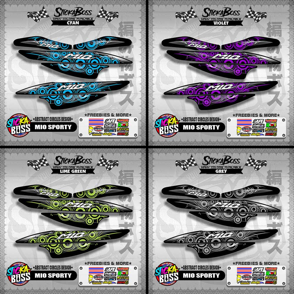MIO SPORTY DECALS ( ABSTRACT CIRCLES DESIGN )【WITH FREEBIES】