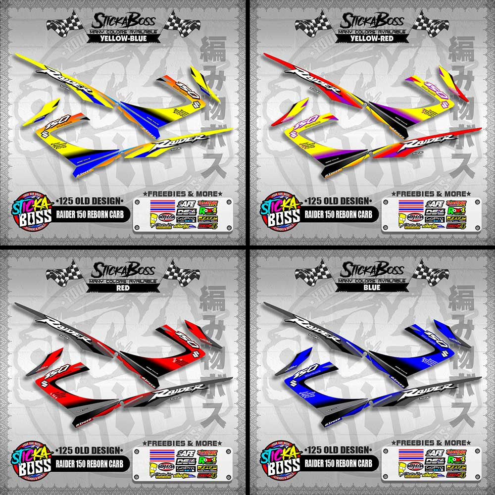 RAIDER 150 REBORN CARB DECALS ( 125 OLD DESIGN )【WITH FREEBIES】