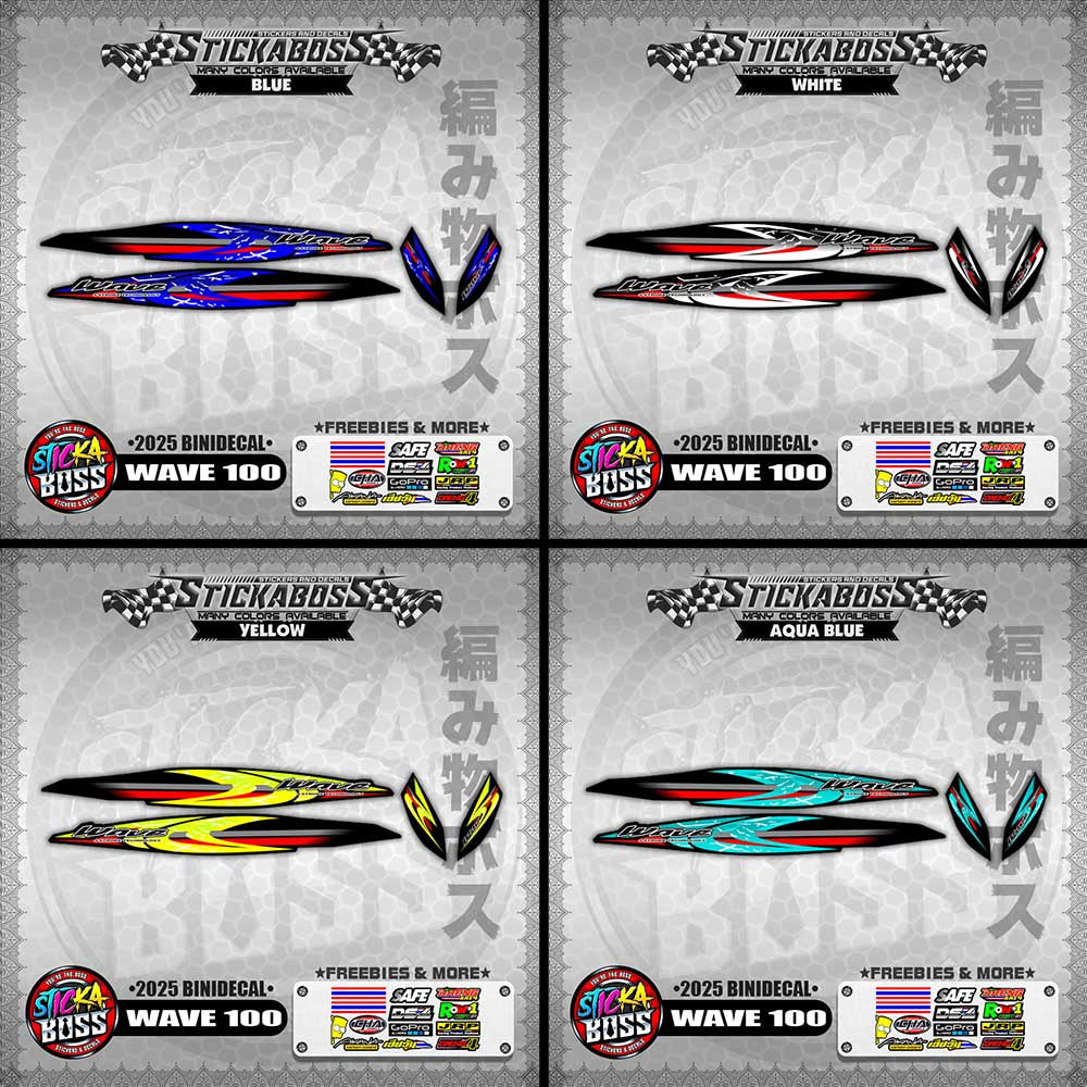 WAVE 100 STICKER DECALS ( 2025 BINIDECAL )【WITH FREEBIES】