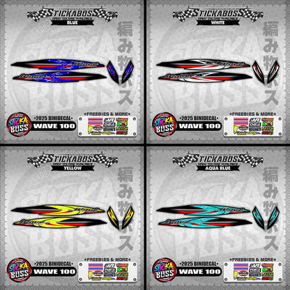 WAVE 100 STICKER DECALS ( 2025 BINIDECAL )【WITH FREEBIES】