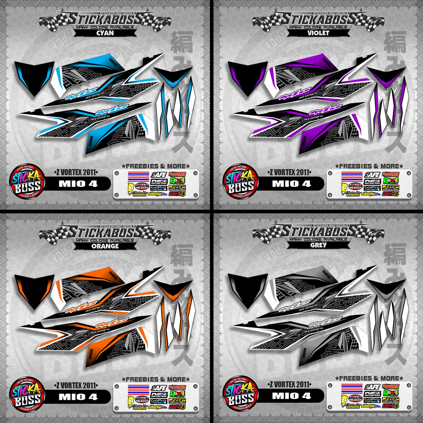 MIO 4 STICKER DECALS ( Z VORTEX 2011 )【WITH FREEBIES】