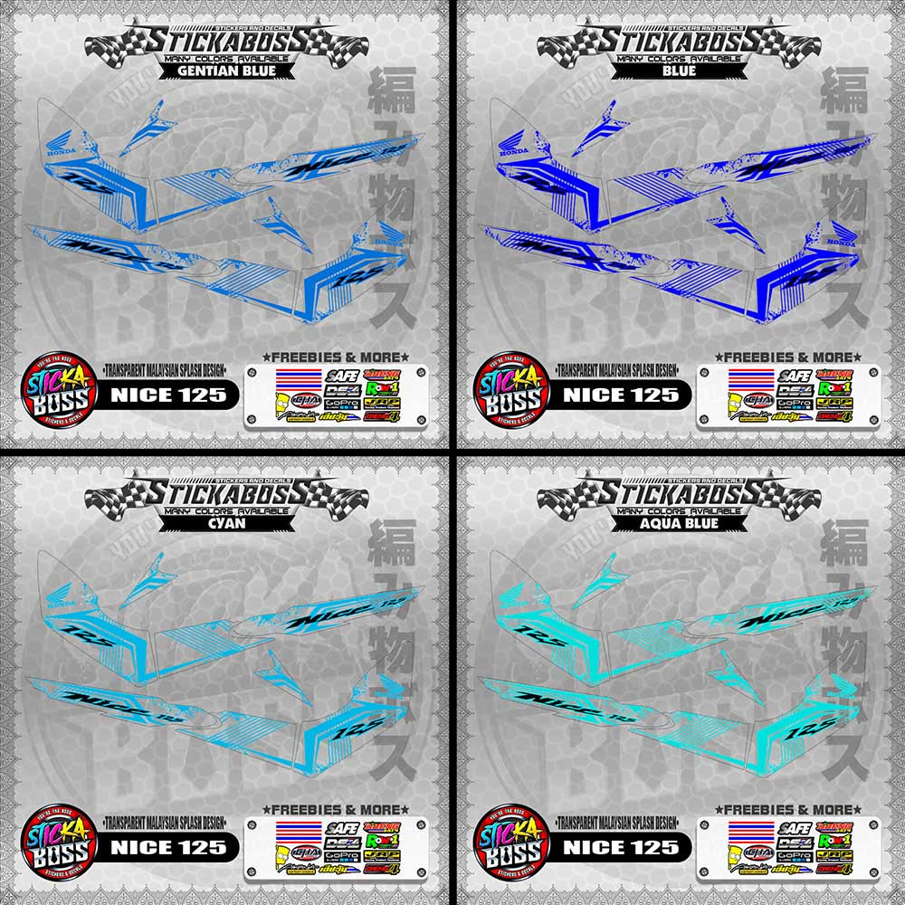 【PREMIUM UV PRINT】TRANSPARENT NICE 125 STICKER DECALS ( MALAYSIAN SPLASH DESIGN )【WITH FREEBIES】