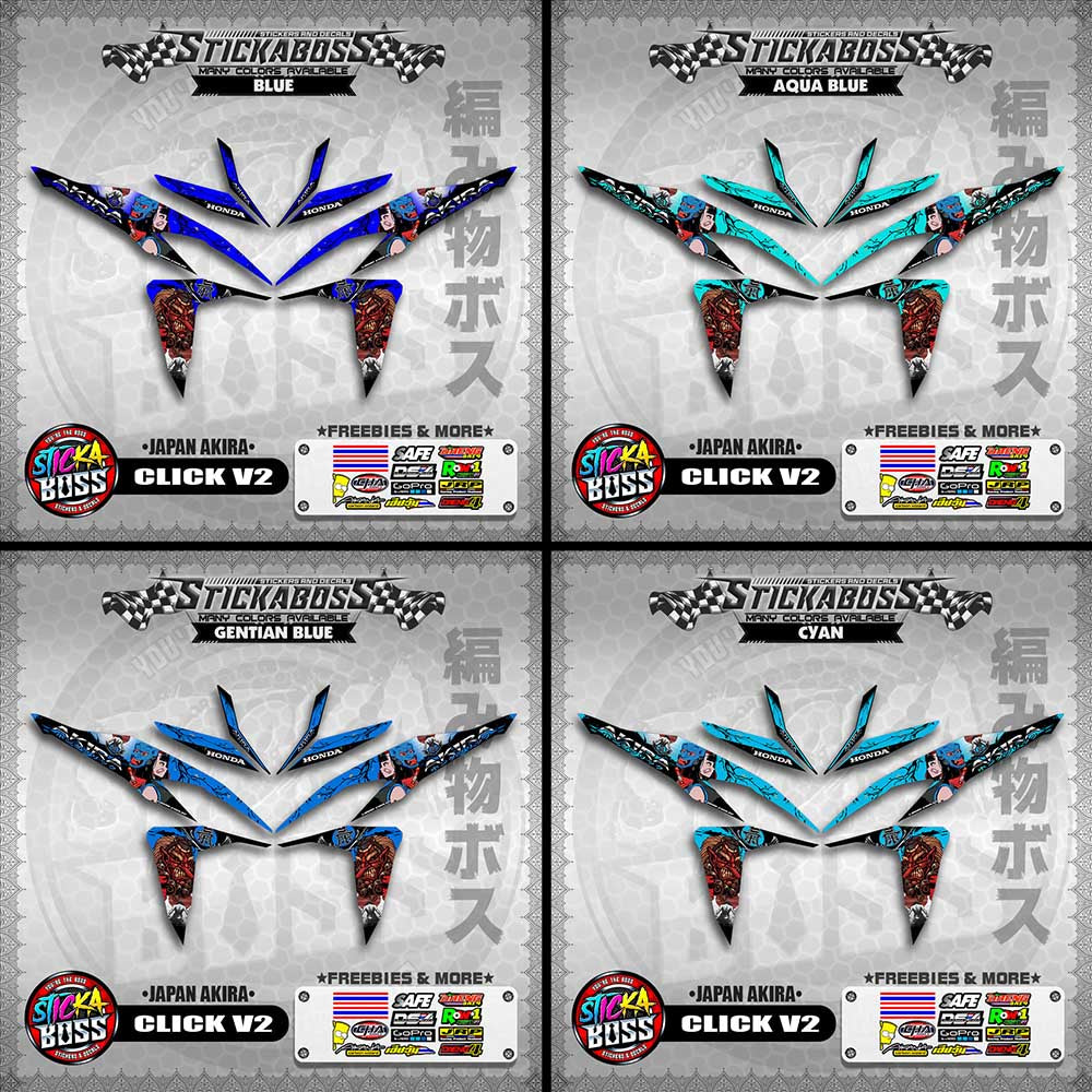 CLICK V2 STICKER DECALS ( JAPAN AKIRA )【WITH FREEBIES】