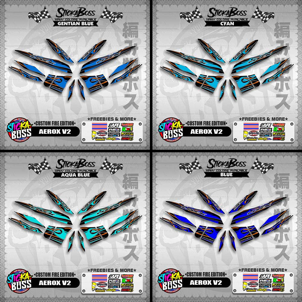 AEROX V2 DECALS ( CUSTOM FIRE EDITION )【WITH FREEBIES】