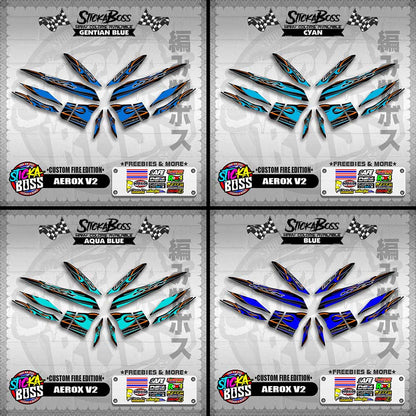 AEROX V2 DECALS ( CUSTOM FIRE EDITION )【WITH FREEBIES】