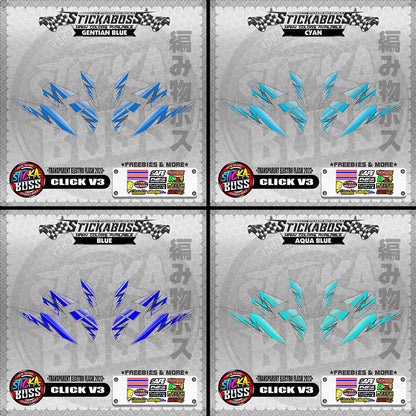 【PREMIUM UV PRINT】TRANSPARENT CLICK 125 V3 STICKER DECALS ( ELECTRO FLASH 2023 )【WITH FREEBIES】