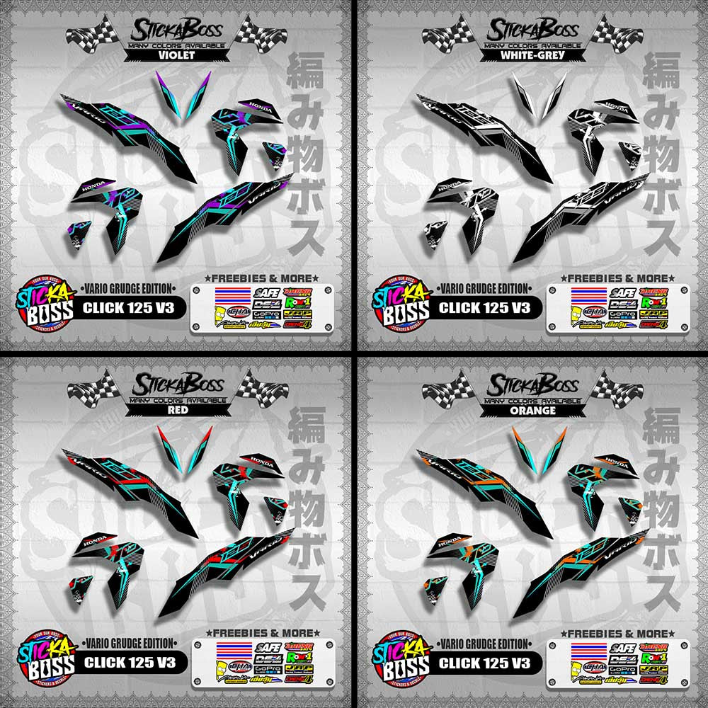CLICK 125 V3 DECALS ( VARIO GRUDGE EDITION )【WITH FREEBIES】