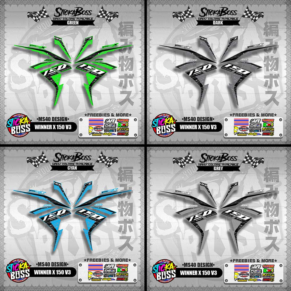 WINNER X 150 V3 DECALS ( MS40 DESIGN )【WITH FREEBIES】