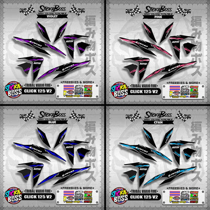 CLICK 125 V2 DECALS ( TRIBAL VARIO FIRE ) 【WITH FREEBIES】
