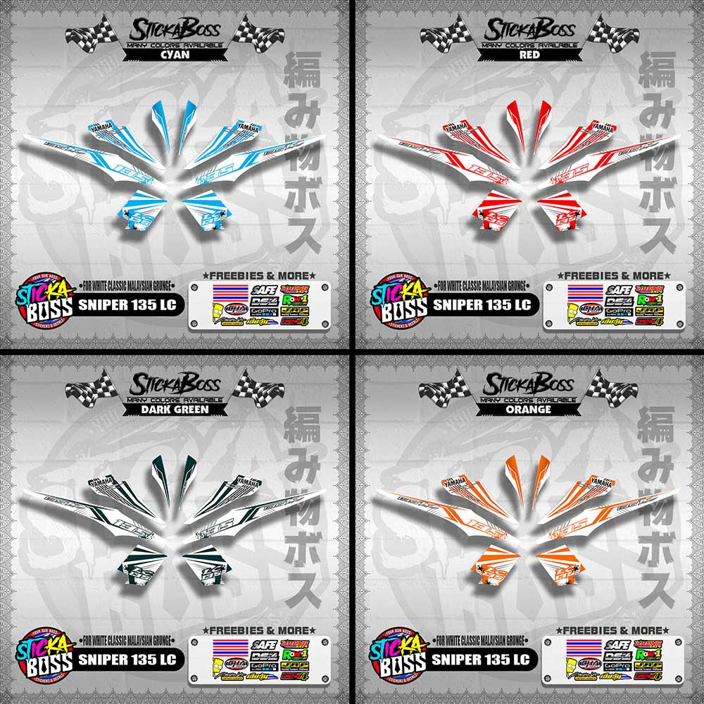 SNIPER 135 LC DECALS ( FOR WHITE CLASSIC MALAYSIAN GRUNGE )【WITH FREEBIES】
