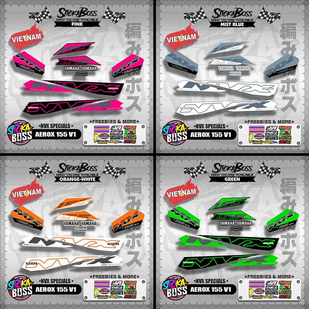 AEROX 155 V1 VIETNAM DECALS ( NVX SPECIALS )【WITH FREEBIES】