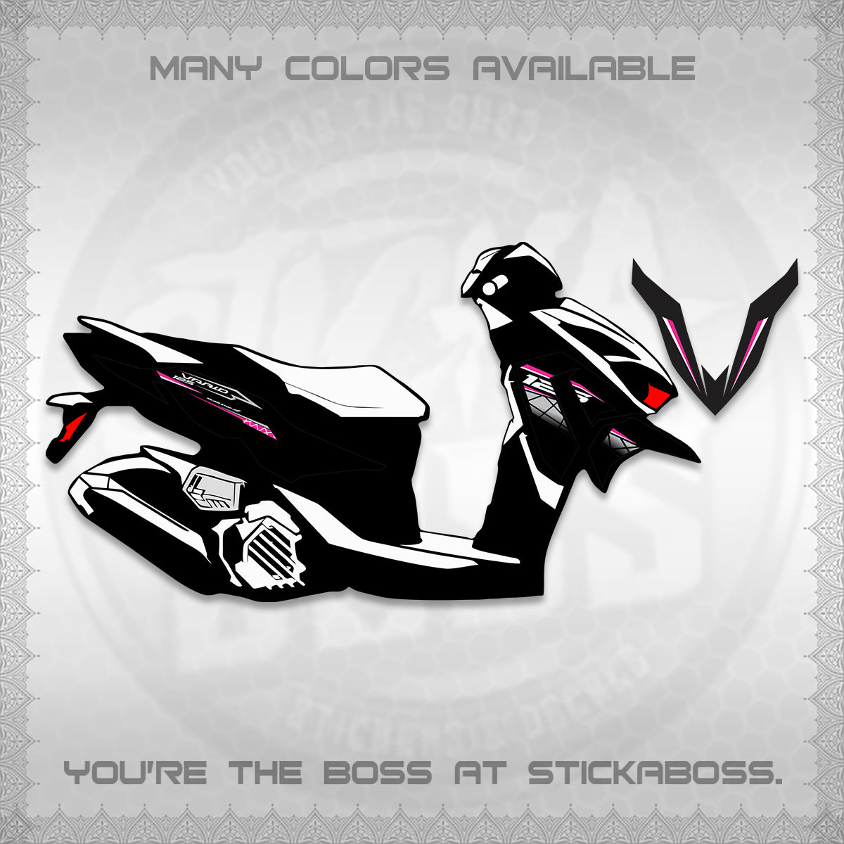 CLICK 125 V4 VARIO DECALS (2026 MODERN STRIPE DESIGN) STICKER KITS BY STICKABOSS