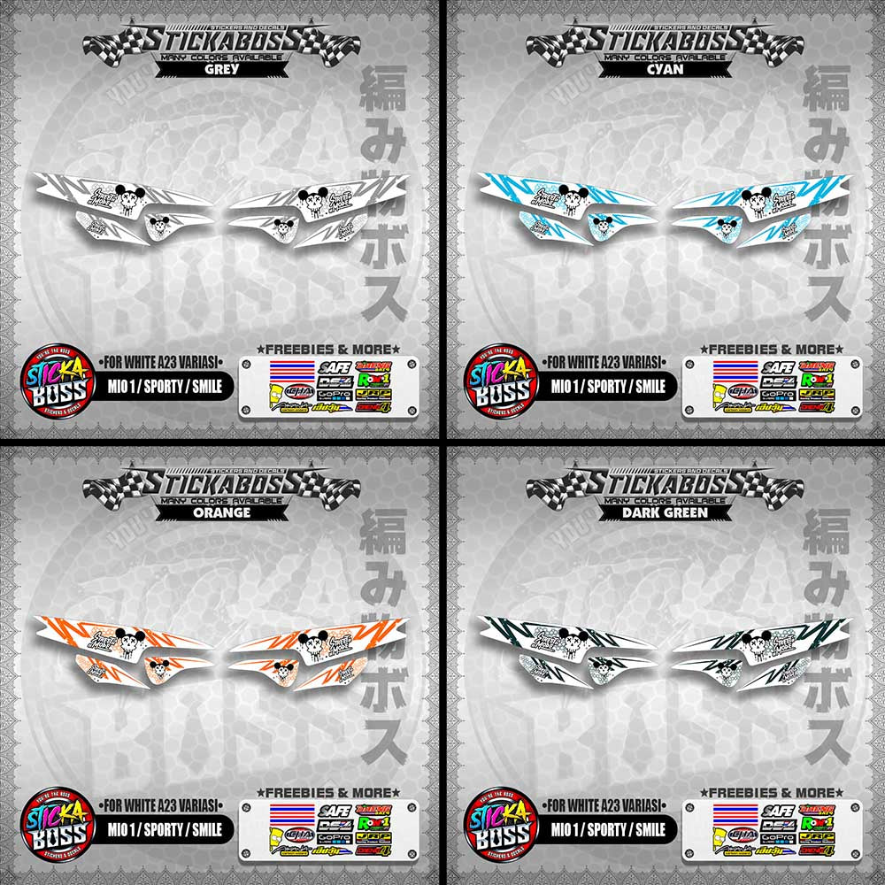MIO 1 / SPORTY / SMILE INDO STICKER DECALS ( FOR WHITE A23 VARIASI) 【WITH FREEBIES】