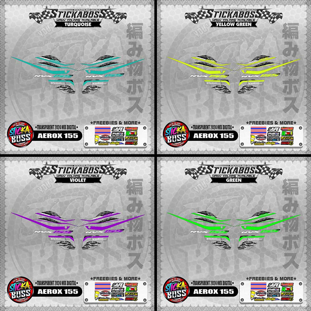 【PREMIUM UV PRINT】TRANSPARENT AEROX 155 DECALS ( 2024 NVX DIGITAL ) 【WITH FREEBIES】