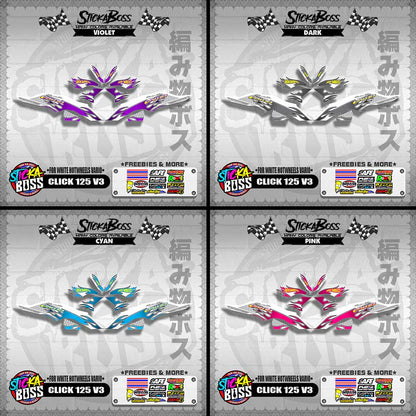CLICK 125 V3 DECALS ( FOR WHITE HOTWHEELS VARIO )【WITH FREEBIES】