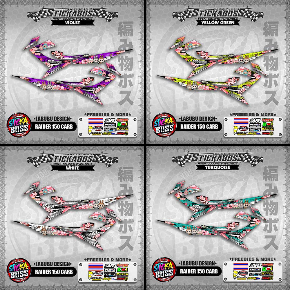 RAIDER 150 CARB STICKER DECALS ( LABUBU DESIGN )【WITH FREEBIES】