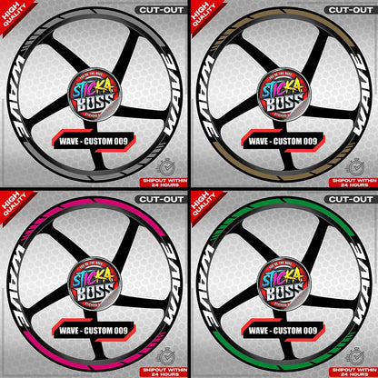 WAVE 110 / 125 MAG STICKER SET ( 2 MAGS ) - CUSTOM 009 | VINYL WATERPROOF CUT-OUT DECALS