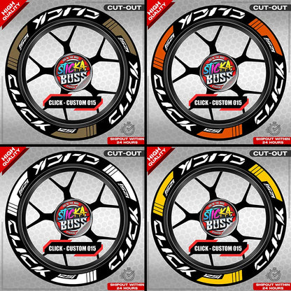 CLICK 125 MAG STICKER SET ( 2 MAGS ) - CUSTOM 015 | VINYL WATERPROOF CUT-OUT DECALS