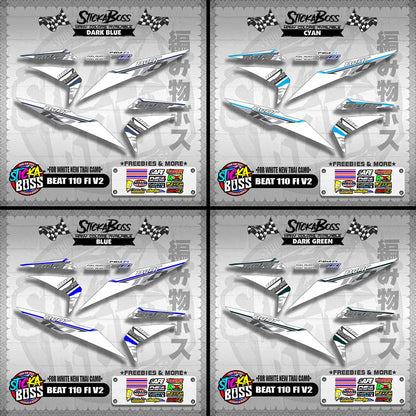 BEAT 110 FI V2 DECALS ( FOR WHITE NEW THAI CAMO )【WITH FREEBIES】