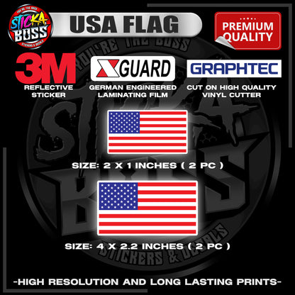 USA FLAG | 3M REFLECTIVE STICKER | PREMIUM LAMINATED【PREMIUM QUALITY】