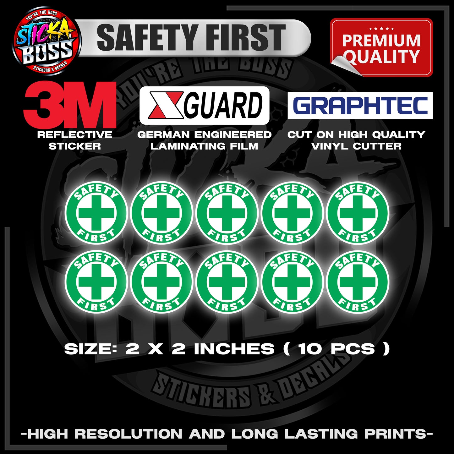 SAFETY FIRST | 3M REFLECTIVE STICKER | PREMIUM LAMINATED【PREMIUM QUALITY】