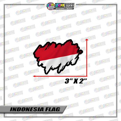INDONESIA FLAG STICKER | VINYL WATERPROOF STICKER |【PRINTED】