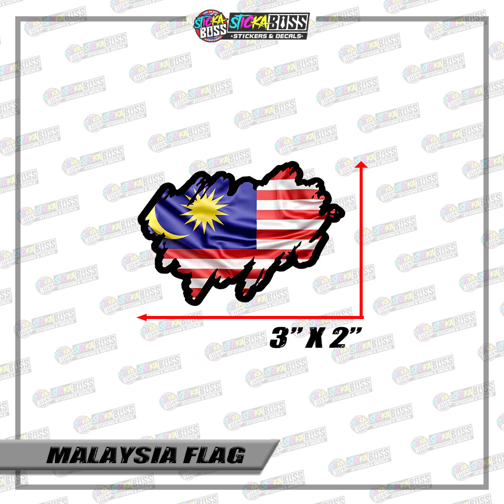 MALAYSIA FLAG STICKER | VINYL WATERPROOF STICKER |【PRINTED】