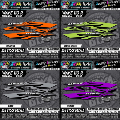 Wave 110 R (2018 Stock Decals)【PREMIUM GLOSSY LAMINATED】