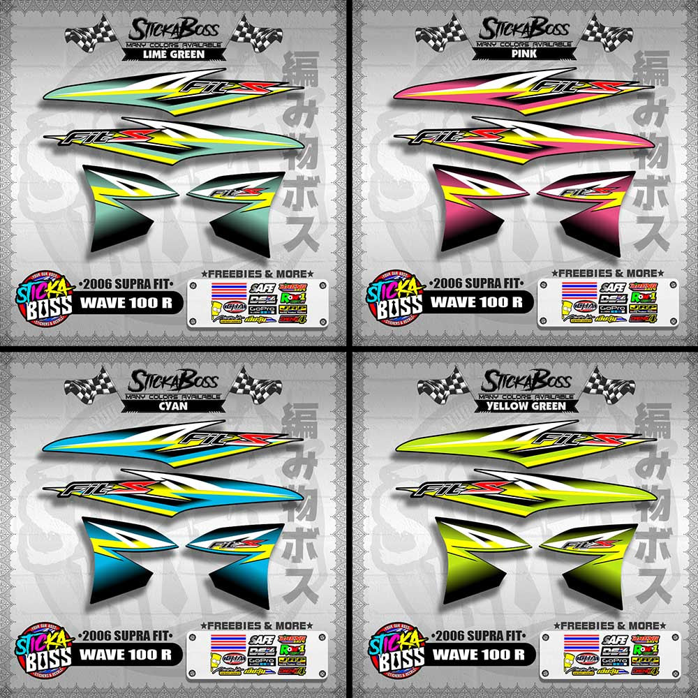 WAVE 100 R STOCK DECALS ( 2006 SUPRA FIT )【WITH FREEBIES】