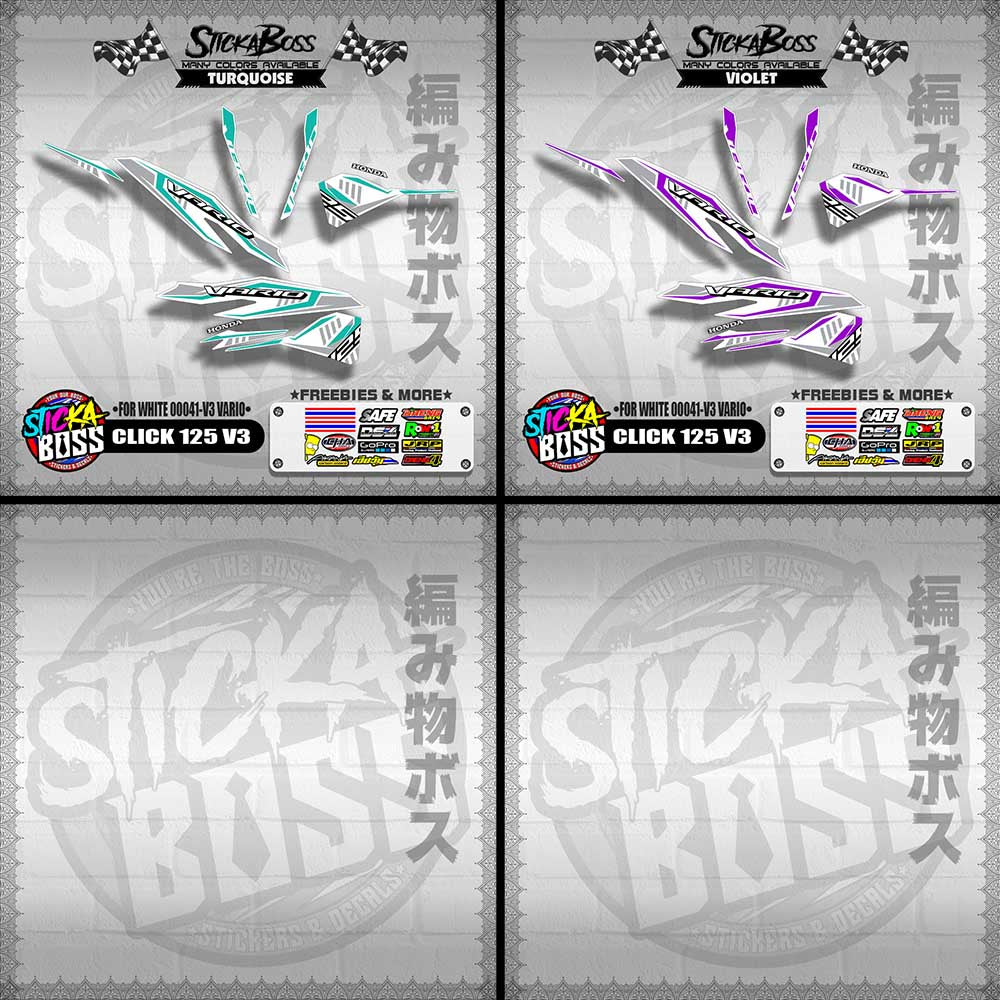 CLICK 125 V3 DECALS ( FOR WHITE 00041-V3 VARIO )【WITH FREEBIES】
