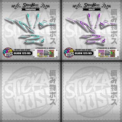 CLICK 125 V3 DECALS ( FOR WHITE 00041-V3 VARIO )【WITH FREEBIES】