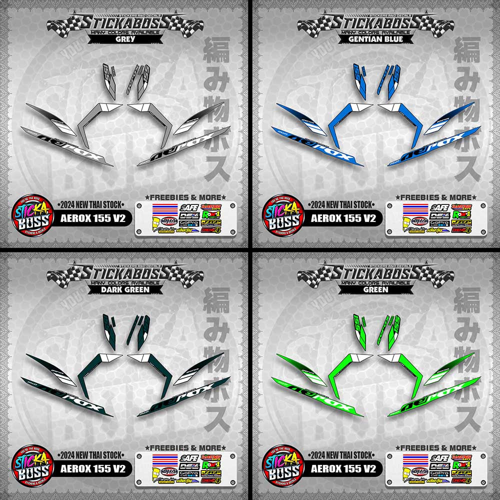 AEROX 155 V2 STICKER DECALS ( 2024 NEW THAI STOCK )【WITH FREEBIES】