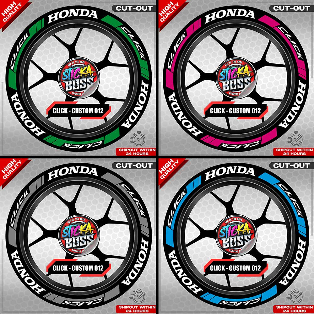 CLICK 125 / 150 / 160 MAG STICKER SET  ( 2 MAGS ) - CUSTOM 012 | VINYL WATERPROOF CUT-OUT DECALS