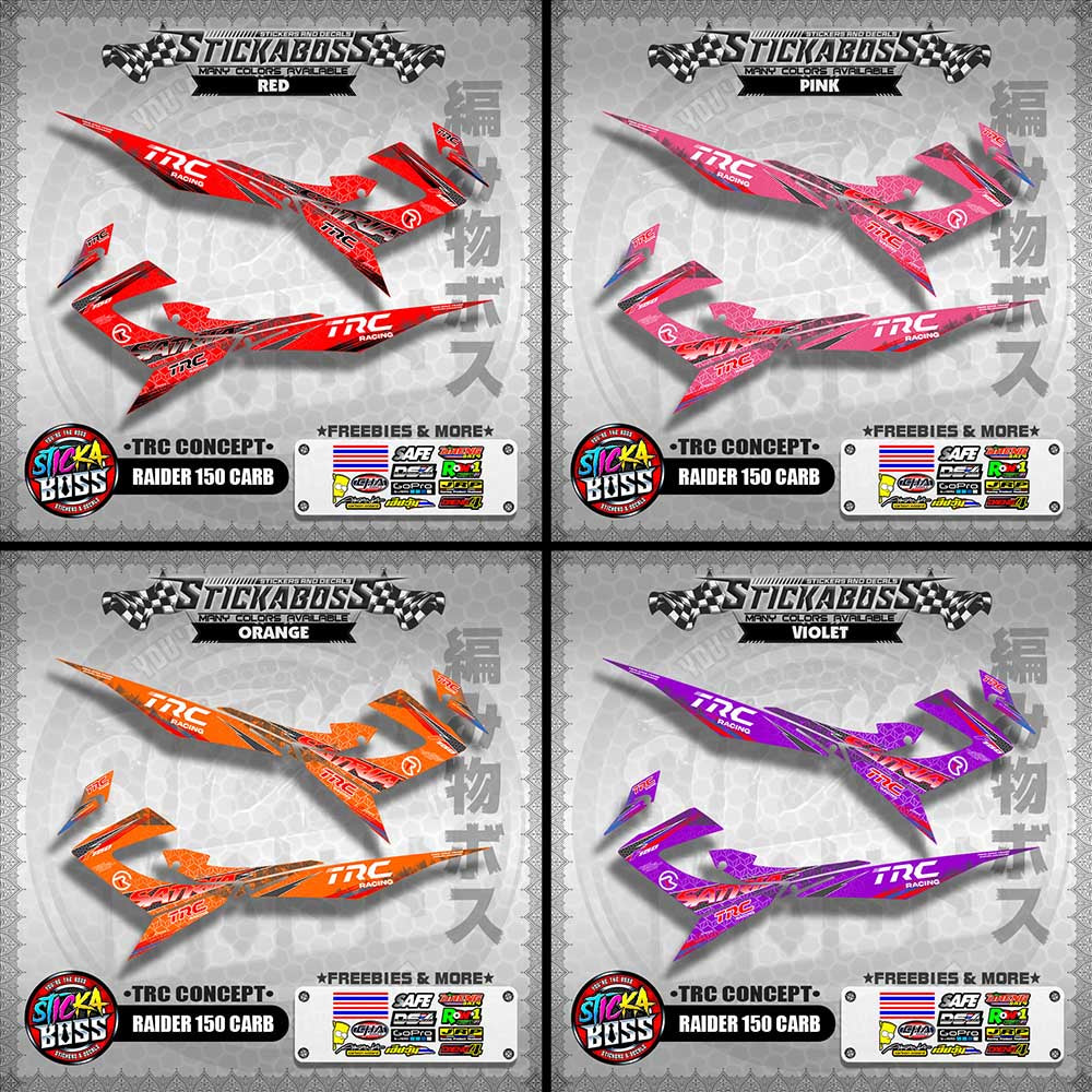 RAIDER 150 CARB STICKER DECALS ( TRC CONCEPT SATRIA )【WITH FREEBIES】