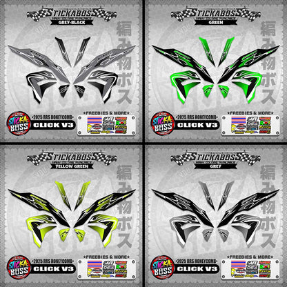 CLICK V3 INDO STICKER DECALS ( 2025 RRS HONEYCOMB )【WITH FREEBIES】