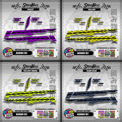 AEROX V2 DECALS ( NISSAN SKYLINE )【WITH FREEBIES】