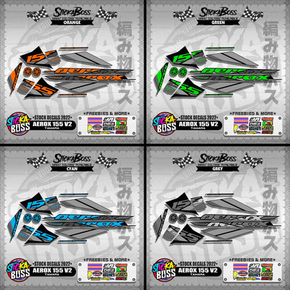 AEROX 155 V2 ( STOCK DECALS 2022 )【WITH FREEBIES】