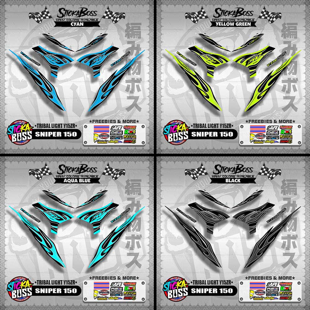 SNIPER 150 DECALS ( TRIBAL LIGHT Y15ZR )[ PREMIUM GLOSSY LAMINATED ]【WITH FREEBIES】