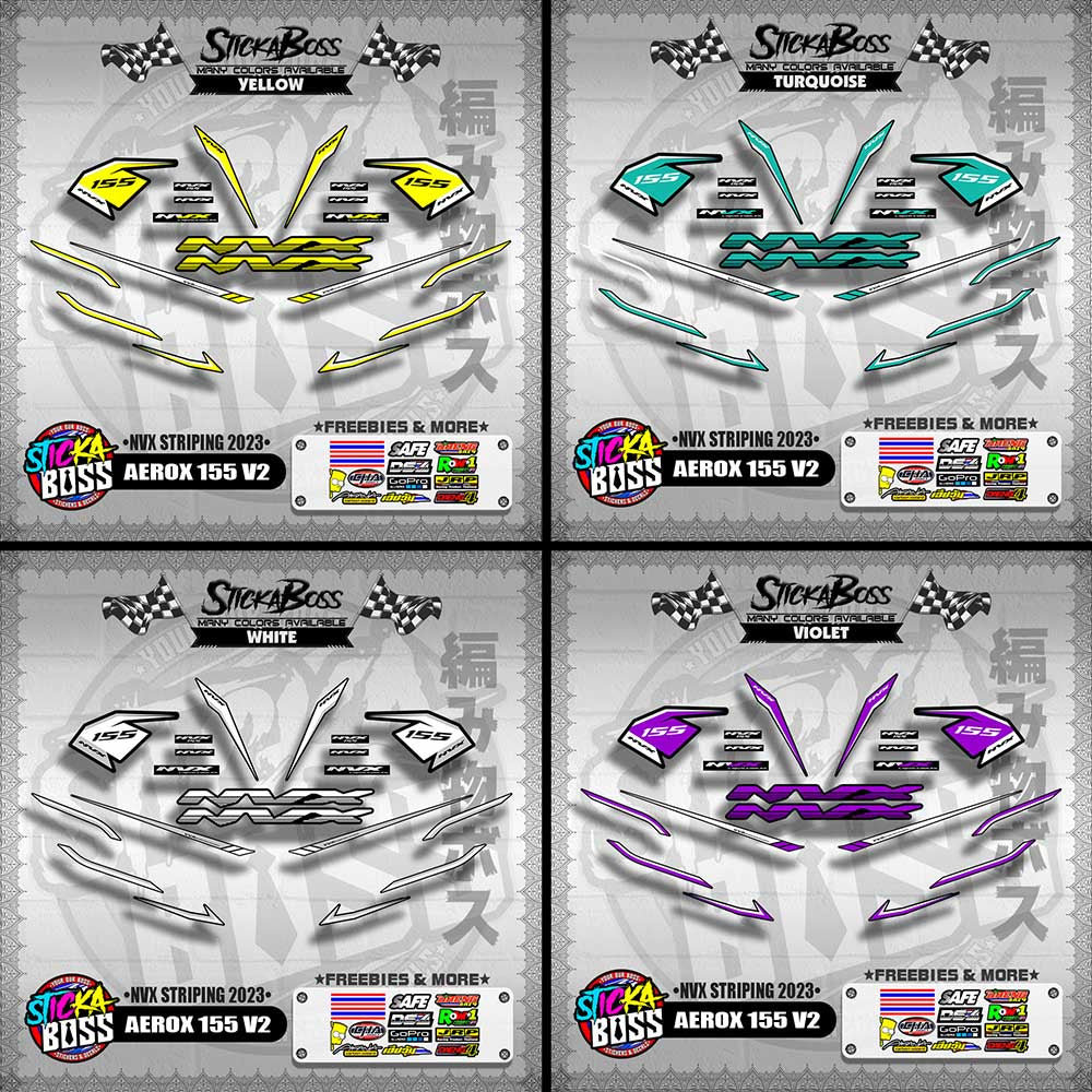 AEROX 155 V2 DECALS ( NVX STRIPING 2023 )【WITH FREEBIES】