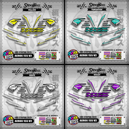 AEROX 155 V2 DECALS ( NVX STRIPING 2023 )【WITH FREEBIES】