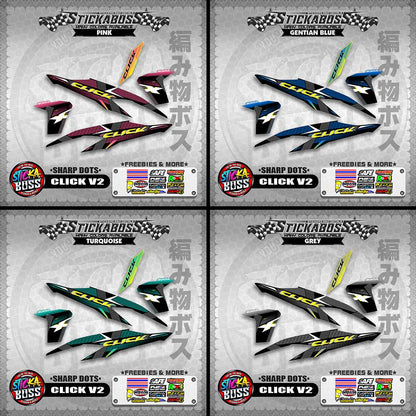 CLICK V2 STICKER DECALS ( SHARP DOTS )【WITH FREEBIES】