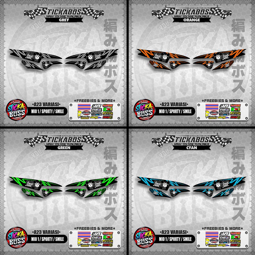 MIO 1 / SPORTY / SMILE INDO STICKER DECALS (A23 VARIASI)【WITH FREEBIES】