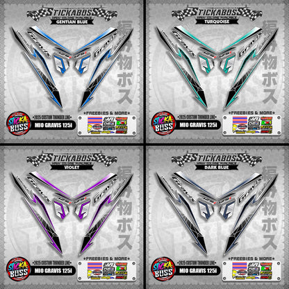 MIO GRAVIS 125i STICKER DECALS ( 2025 CUSTOM THUNDER LINE )【WITH FREEBIES】